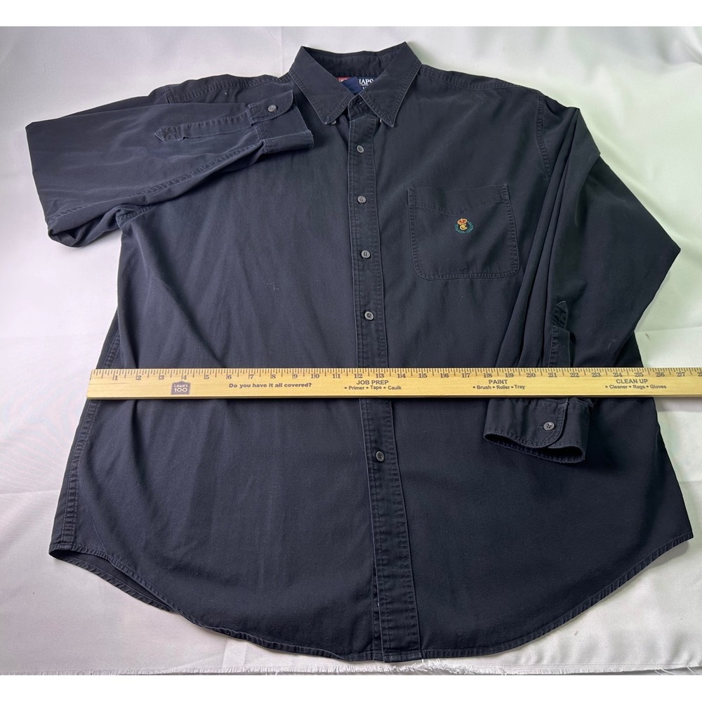 VTG Chaps‎ Ralph Lauren Mens Classic Fit Button Down Shirt XL Embroidered Crest - Picture 5 of 10